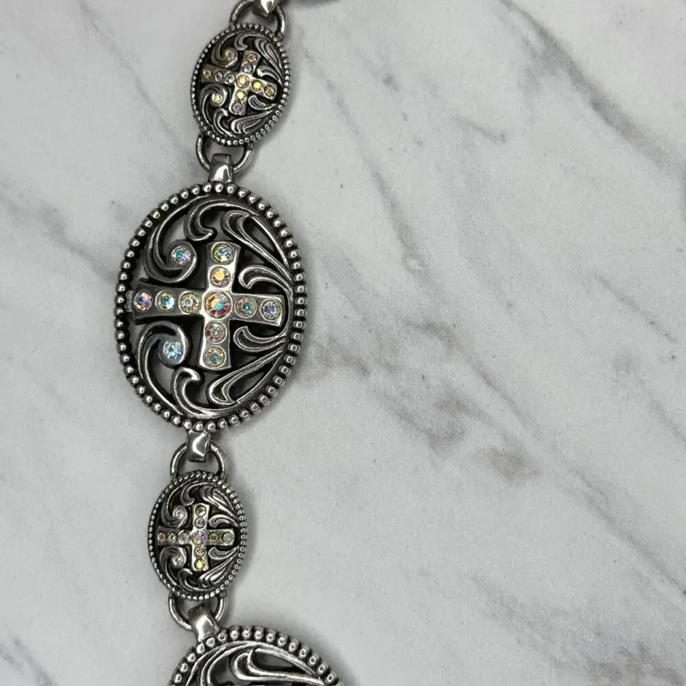 Brighton Rhinestone Cross Chain Link Belt Small (S) ✨